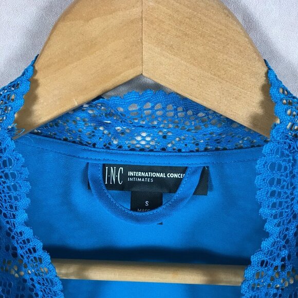 INC Blue Lace Trim Wrap Bath Robe NWOT Size SMALL - Picture 7 of 7